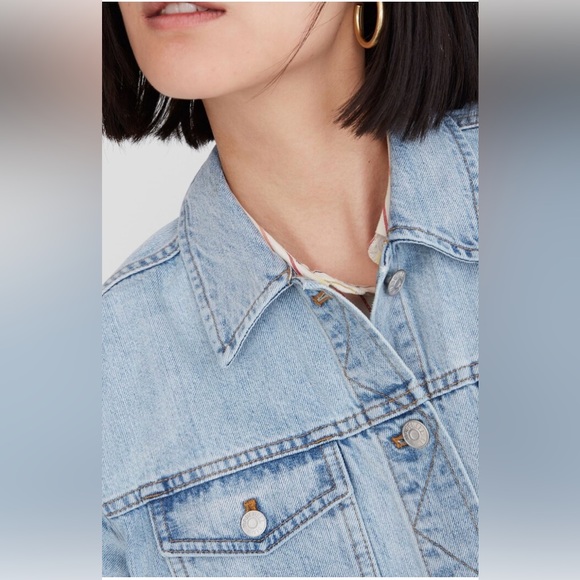 Madewell women’s The Boxy-Crop Jean Jacket in Fitzgerald Wash size small - Picture 2 of 5